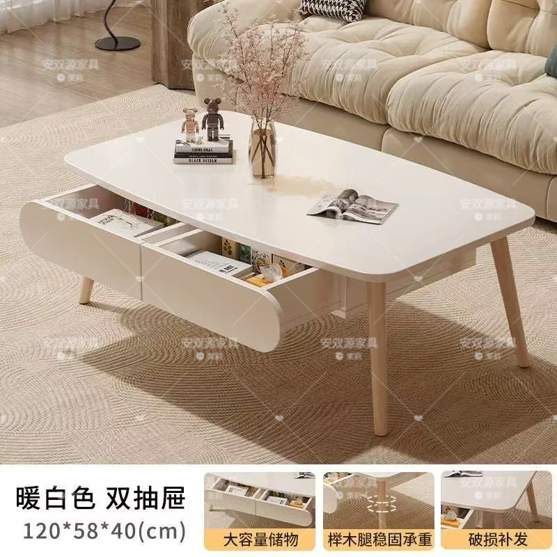 小户型简易茶几出租屋小桌子奶油风北欧客厅家用网红矮桌现代简约|undefined