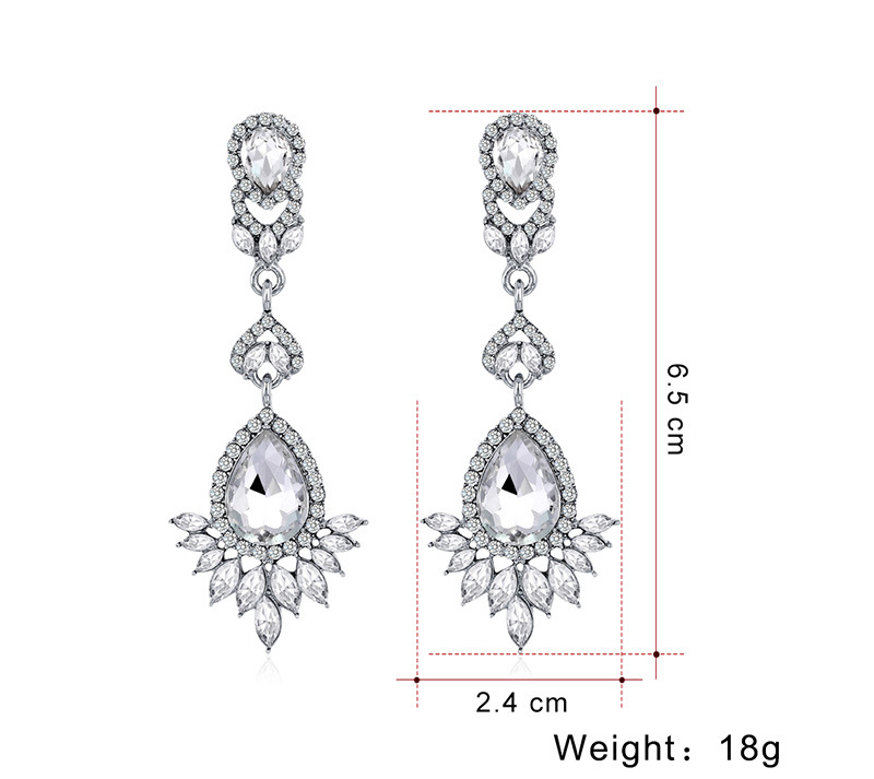 Fashion retro water drop earrings crystal earrings jewelrypicture1