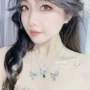 小红满钻镀真金蝴蝶结项链