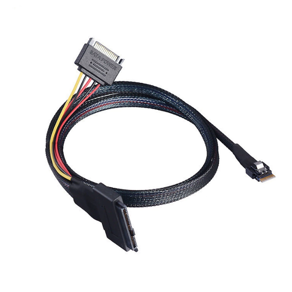 Мини Slim SAS SFF-8654 4i на SFF-8639 с 15P питание — кабель подключения сервера/дисков