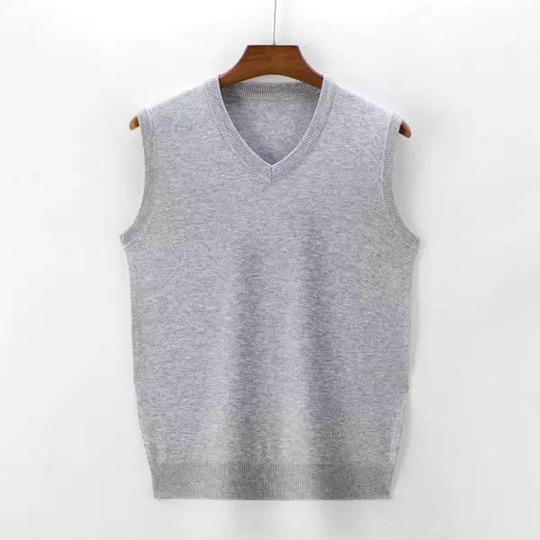 Hengyuanxiang Spring and Autumn Thin Vest Men's Sleeveless Sweater Vest Gilet for Dad Autumn and Winter Wool Vest Inner Layer