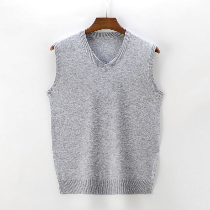 Hengyuanxiang Spring and Autumn Thin Vest Men's Sleeveless Sweater Vest Gilet for Dad Autumn and Winter Wool Vest Inner Layer
