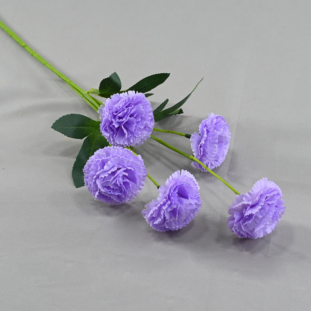 Suministro spot de flores de claveles de 5 gargadas Día de la Madre Día del Maestro sala de estar decoración fábrica de flores de seda al por mayor
