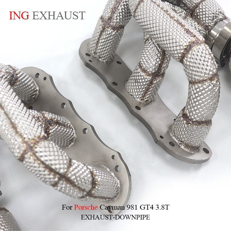 Suitable for Porsche Cayman 981 GT4 3.8T stainless steel manifold downpipe with heat shield