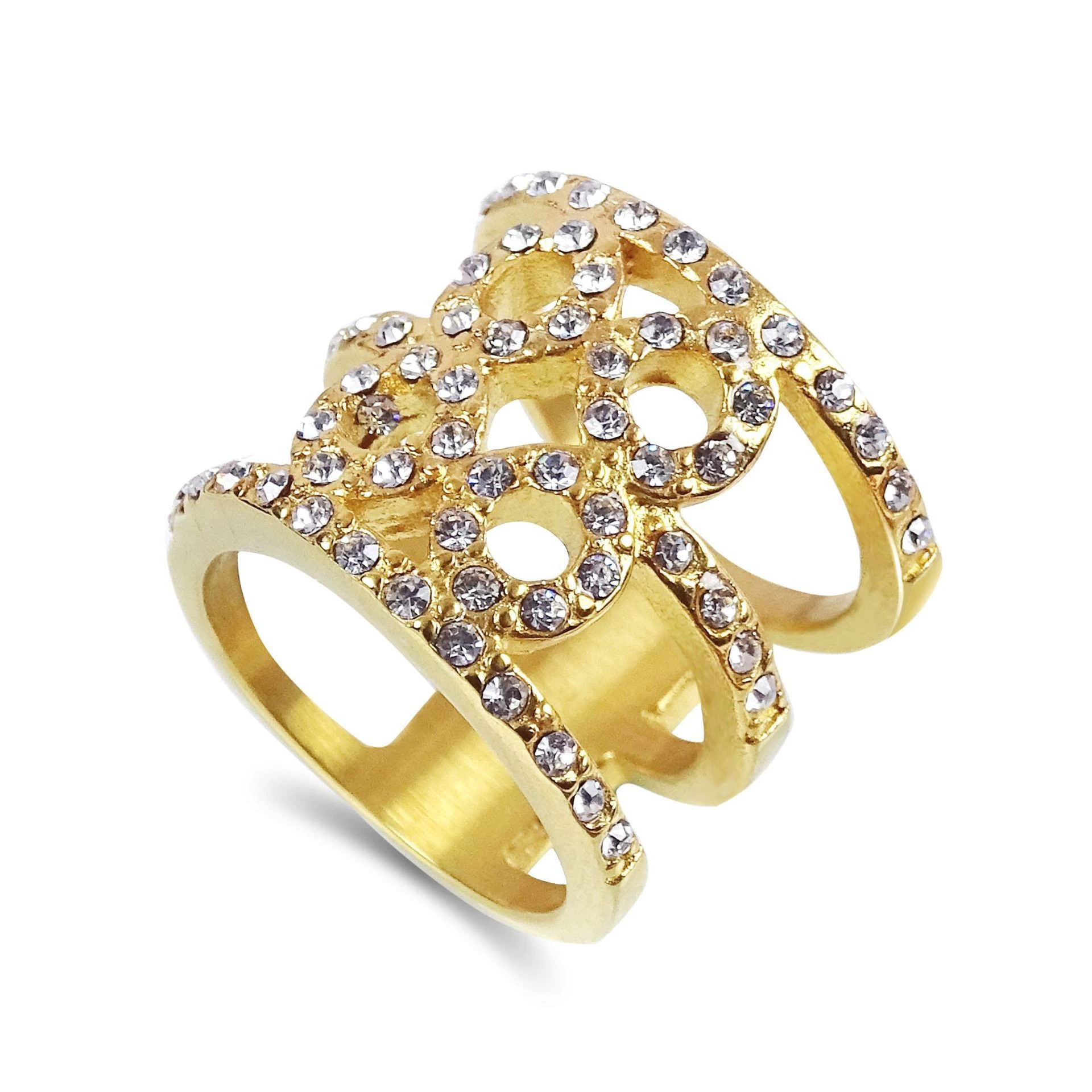 Кольцо-брикет Diamond из нержавеющей стали, украшения, нейл-декор, европейский стиль, простой и элегантный дизайн, оптовая продажа