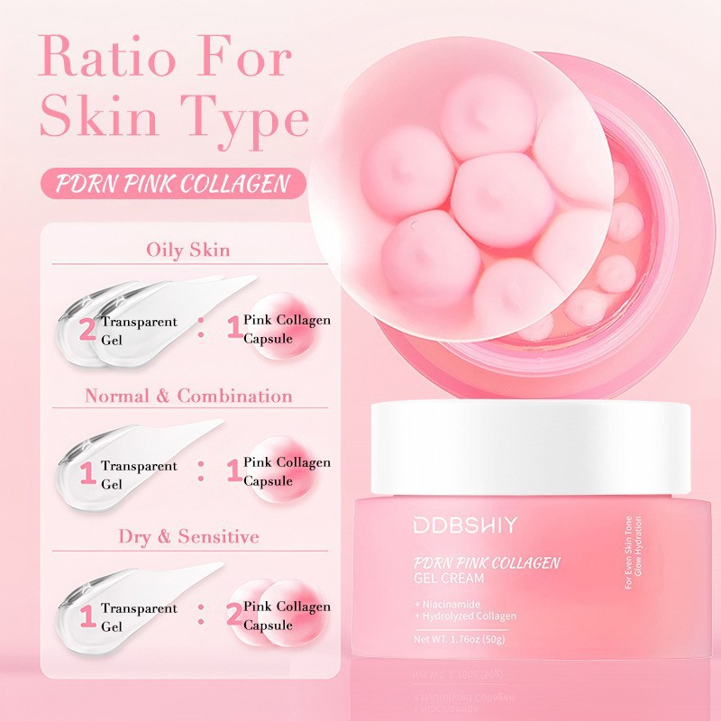 PDRN PINKCOLLAGEN crema facial brillante, color uniforme de la piel, hidratación, crema de píldoras hidratantes, venta al por mayor, explosión transfronteriza.