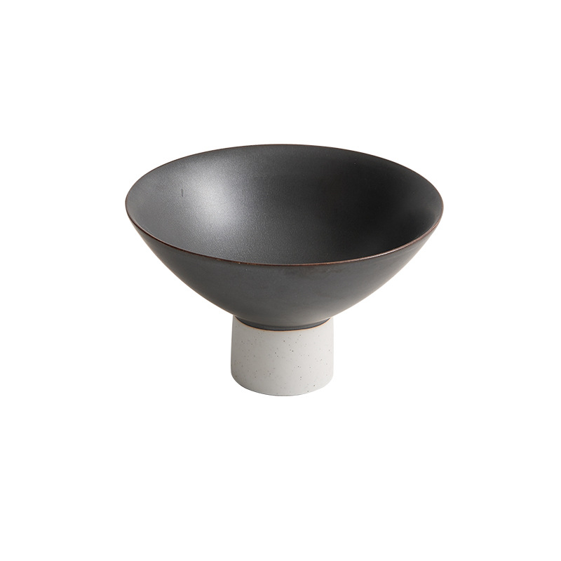Diseño original, tazón de té de cerámica negra hecha a mano, tazón de té matcha, tazón de postre, tazón vegetariano Zen, tazón de cerámica gruesa, tazón de salsa