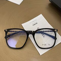 CH3435小香家同款羊皮编织眼镜架素颜女款平光镜框可配近视防镜片