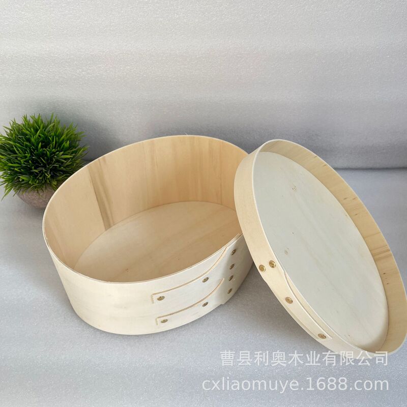 Simple Storage Box Oval Storage Basket Handmade Wooden Shaker Box Second-Hand Round Storage Basket