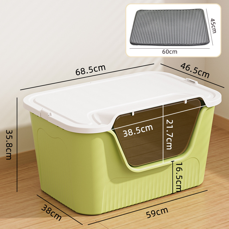 녹색+뚜껑+고양이 모래 매트