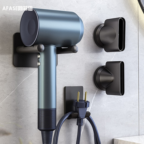 Space Aluminum Hair Dryer Lefen Dyson Bracket Placement Stand Hole-Free Hook Wall Mount Bathroom Blow Dryer Holder Bracket