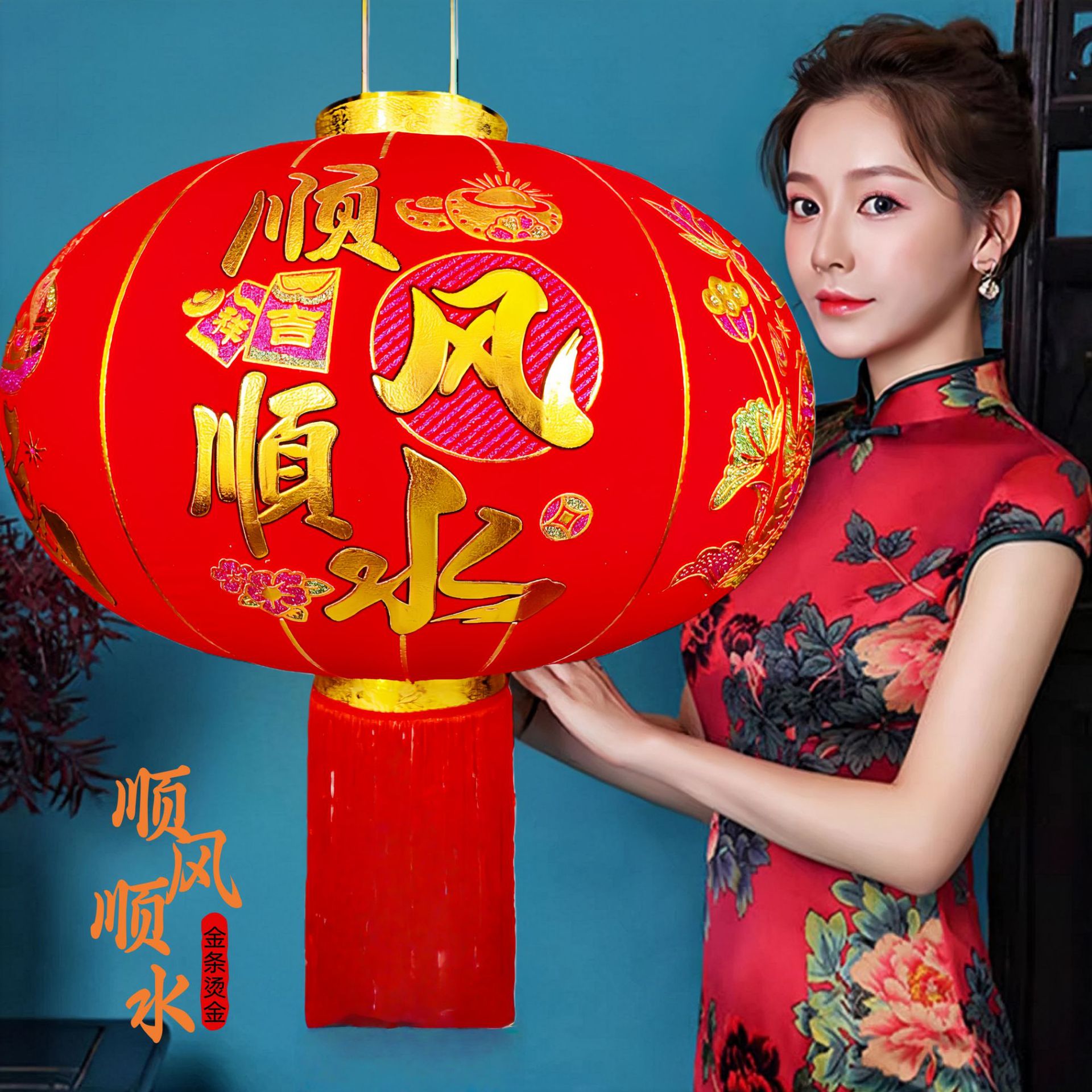 【メーカー】卸売り大紅提灯旧正月植毛提灯防水新年提灯結婚ジョーペンダント