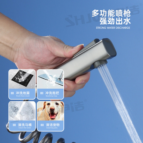 All copper gun gray shower head set Home bathroom fixed temperature digital display shower head shower set