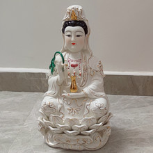 佛像南海观音菩萨家用坐莲观世音供奉陶瓷神像