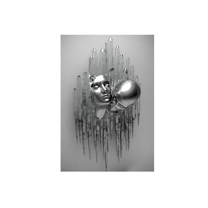 跨境速卖通 亚马逊 TEMU金属人物情侣雕像艺术装饰画客厅餐厅挂画|undefined