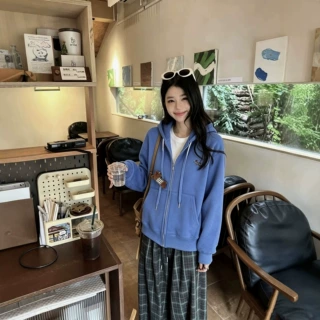 59118纸袋包装加绒开衫2026冬季韩系外贸百搭显瘦休闲时尚外套女
