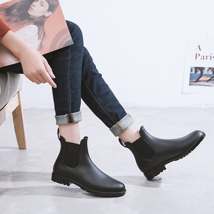 Cross-border Original Chelsea Rain Boots Men's and Women's Short Rain Boots Fashion Water Shoes Low-top Rubber Shoes Casual Adult Water Shoes Women