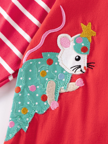 Little maven European and American style children's dress cartoon autumn girls 'dress striped long-sleeved children's dress