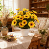 Spot wholesale simulated sunflower artificial flower project flower bed decoration silk cloth small flowers handmade plastic flowers