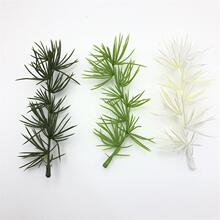 15CM松草 仿真花仿真植物塑料松枝水草 圣诞树圣诞花叶礼盒配件