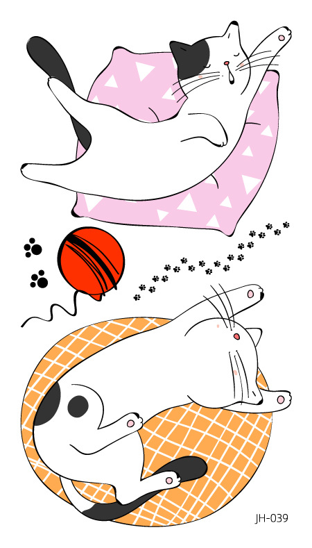 Protección del medio ambiente a prueba de agua sudor desechable lindo gato divertido tatuaje pegatinas cicatriz personalizada cubriendo fresco hombres y mujeres tatuaje