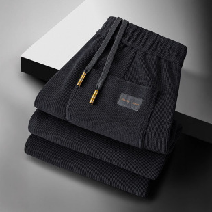 Middle-aged men's pants 2025 spring and autumn plus size loose sports straight tube dad Joker high-end business casual pants