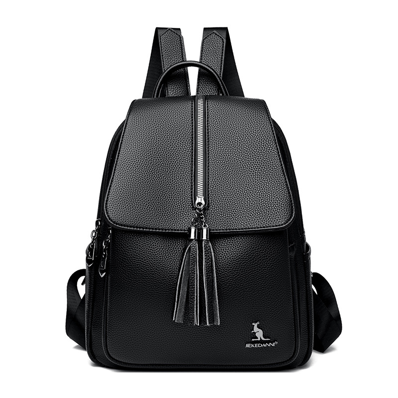 Mom's backpack, new tassel versatile casual women's bag, large capacity, high-quality texture, stylish travel bag_voghion.com