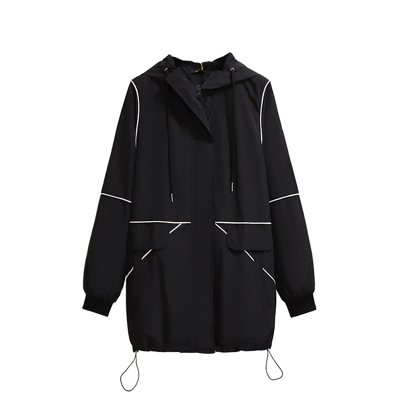 Trench coat, demi-season windproof keep warm jacket, plus size