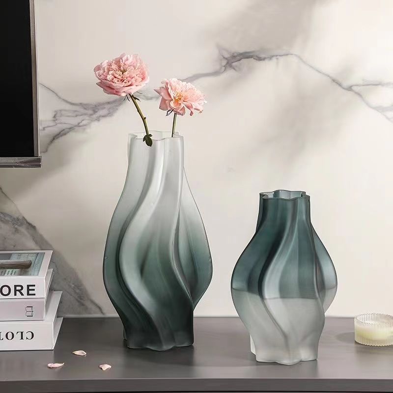 Estilo Europeo creativo florero de vidrio de alta calidad decoración ins estilo Hotel B & B artesanía flor seca florero