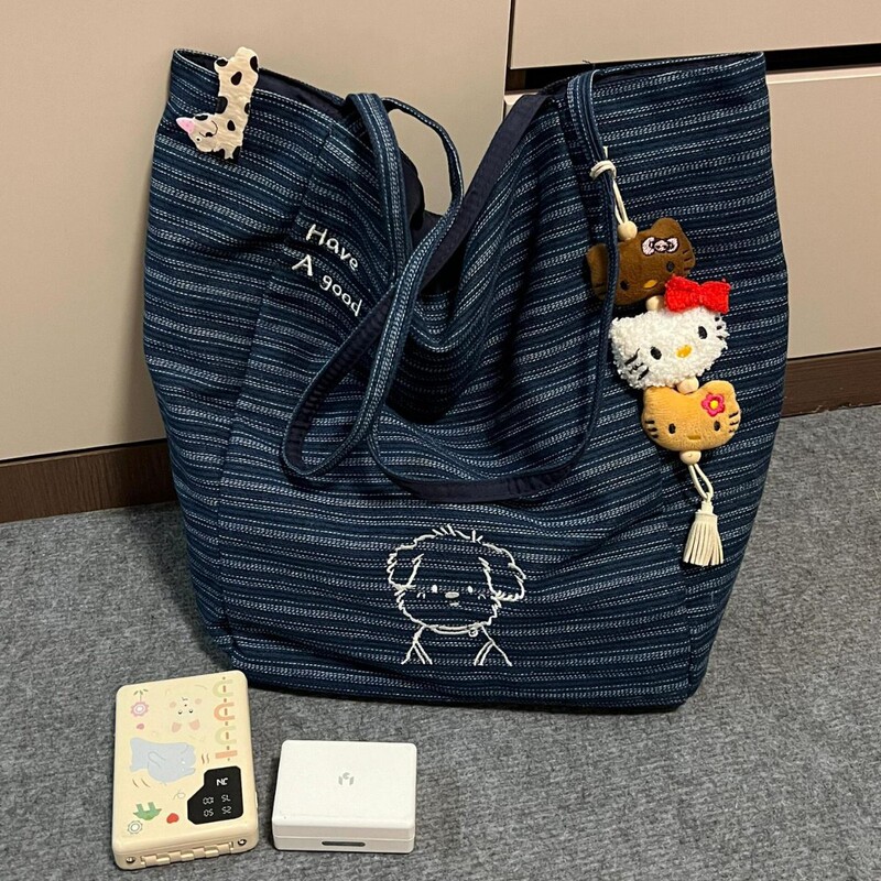 Denim Bag Women's Large Capacity 2025 New Spring and Summer All-match Shoulder Bag Tote Bag for College Students Denim Bag Women's Large Capacity 2025 New Spring and Summer All-match Shoulder Bag Tote Bag for College Students