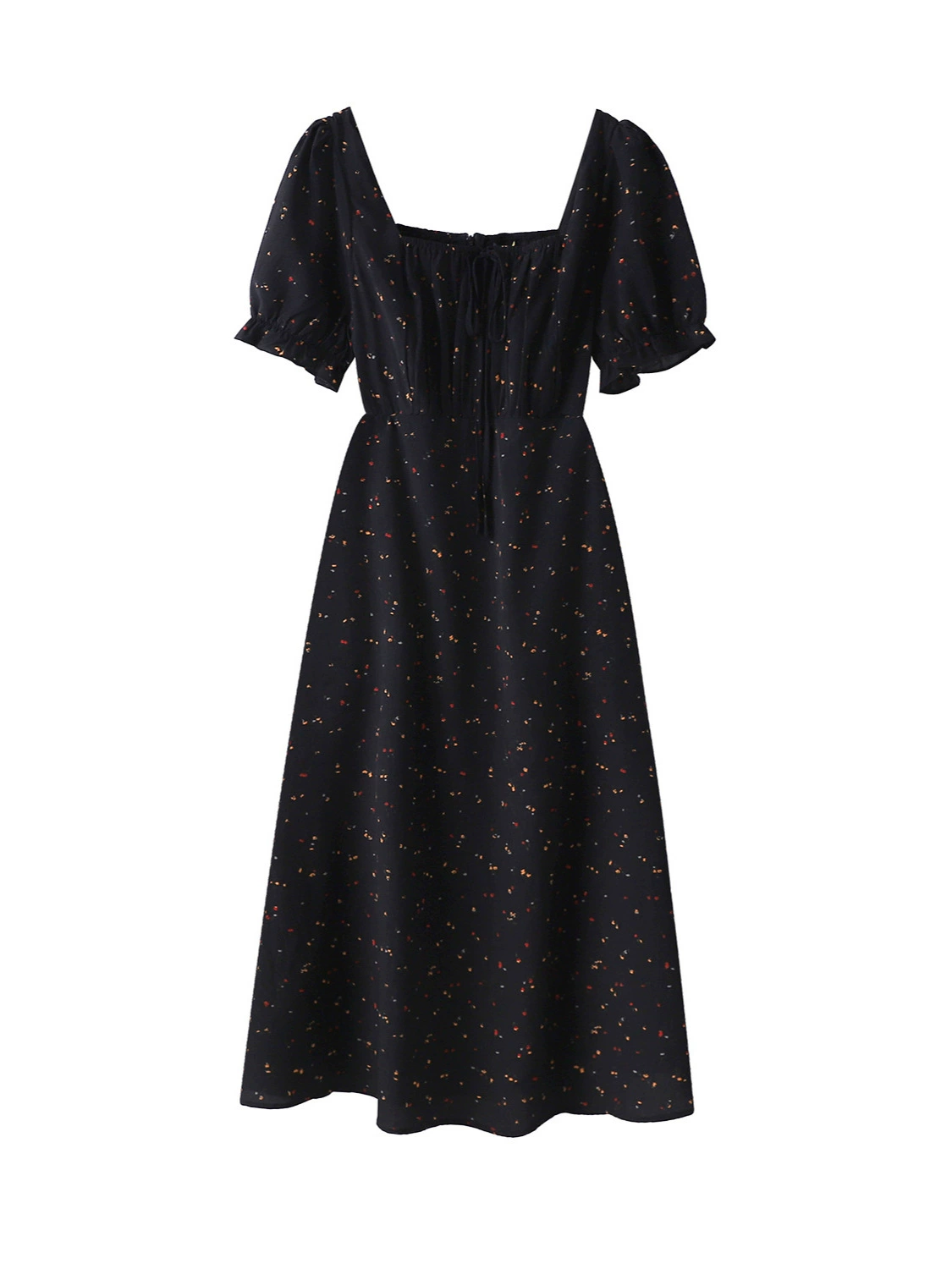 Retro Summer Dress Transformer, Plus Size, Square Neck, Floral Watermark Chiffon