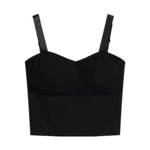 Women's wide-shouldered camisole, long tube top, no rims, anti-exposure, wrapped breasts, beautiful back, slim fit, versatile underwear for women