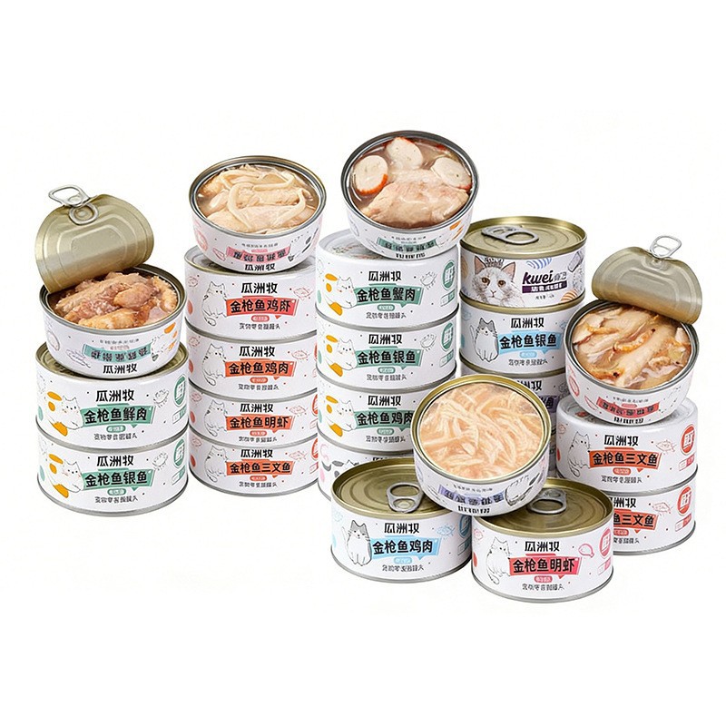 Aperitivos para gatos, alimentos húmedos para gatos jóvenes, tiras de carne fresca, 24 latas, una caja completa para complementar la nutrición, aumentar la grasa y las branquias, latas de alimentos básicos enlatados para gatos