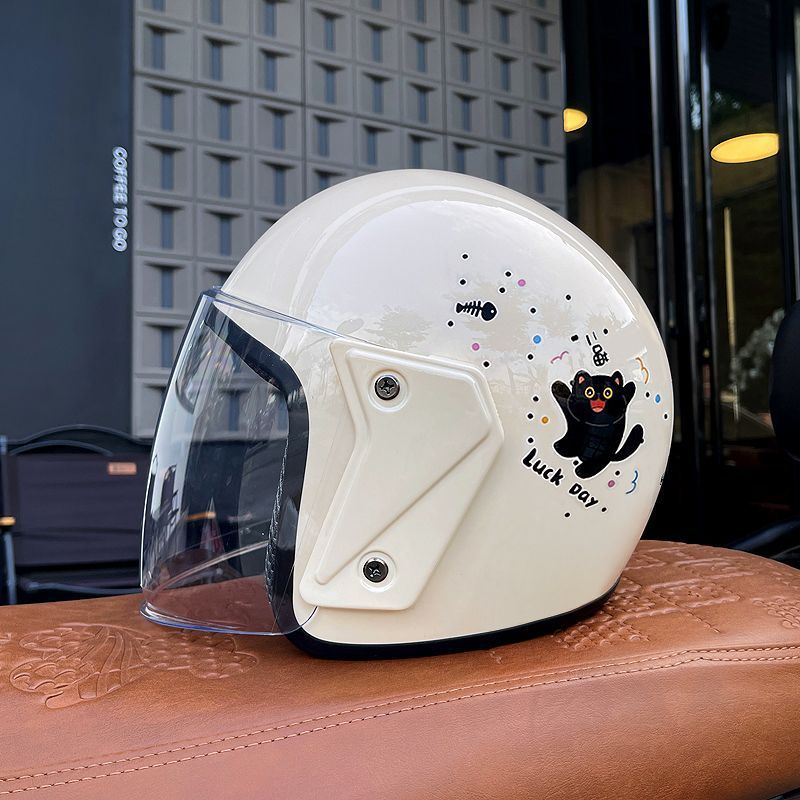 3C Certified Electric Motorcycle Helmet Warm Half Helmet