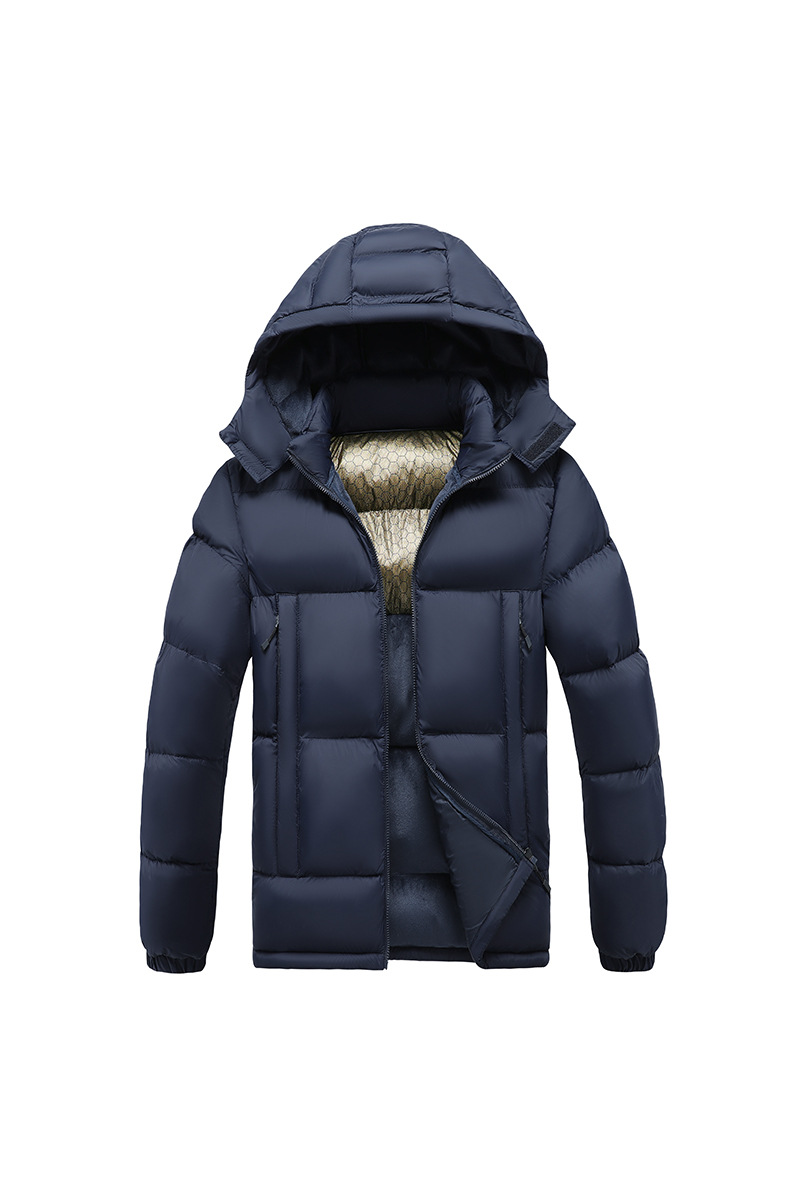 Baumwollgefütterte Herren-Graphen-Jacke in Slim-Fit-Passform mit abnehmbarer Kappe und dicker Kapuze_voghion.com