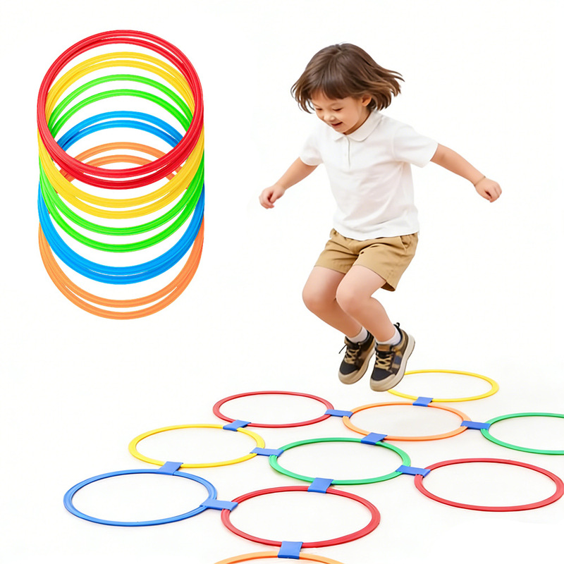 Plastic Ring-Shaped Jumping Hoops Indoor Sensory Training Jumping Grid Games Agility Hoops Hopscotch Toys