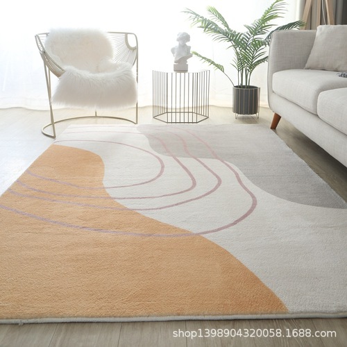 Scandinavian light luxury faux cashmere carpet living room coffee table runner sofa carpet Instagram style room decor bedroom plush rug
