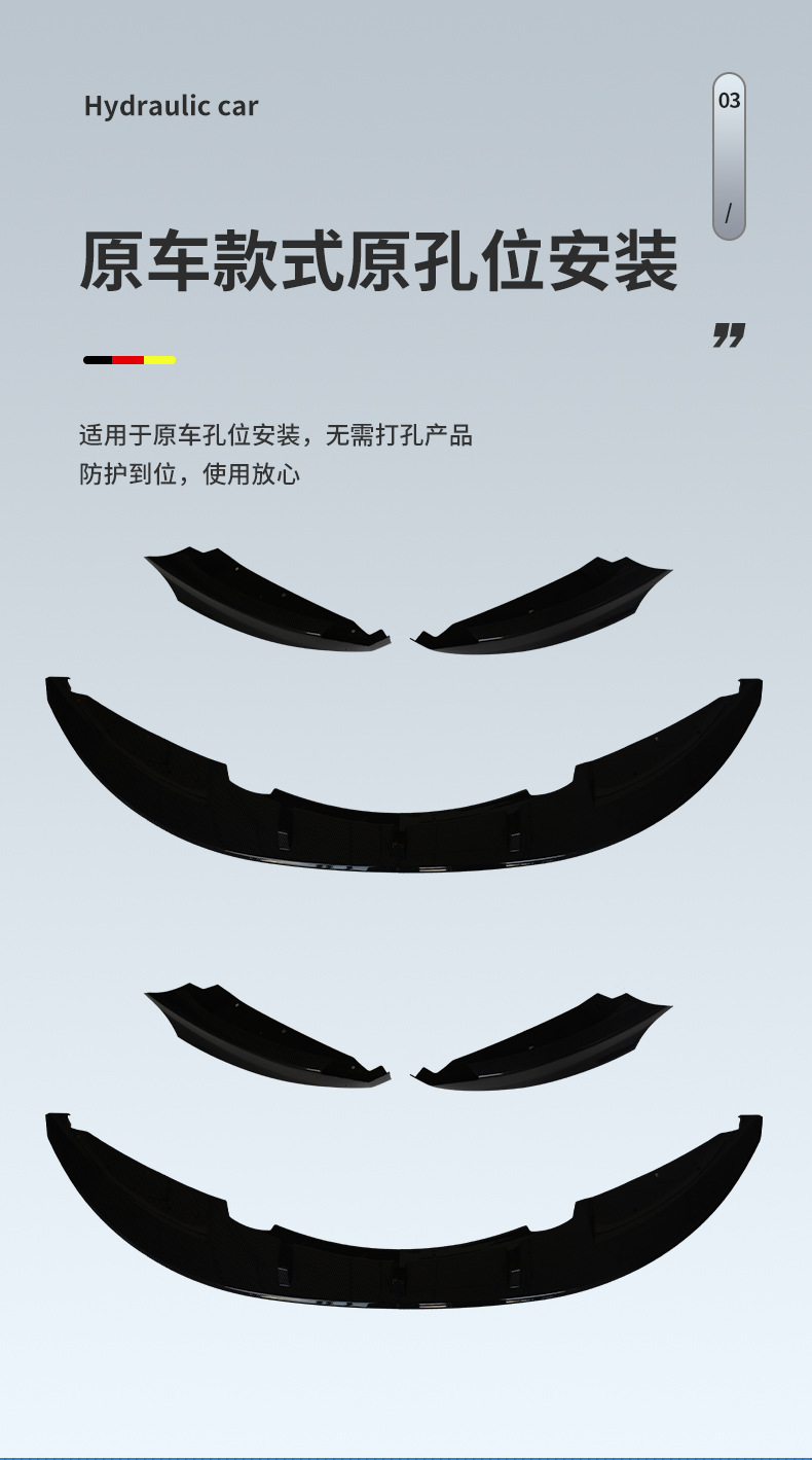 Suitable for Bmw 1 Series E82 Split Front Lip 07-14 Models, Glossy Black Front Lip, Small Body Kit Modification Set