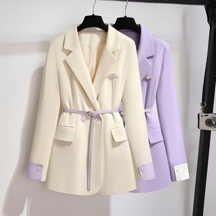 Elegant and Fashionable Slim Suit Jacket for Women 2025 New Spring and Autumn Plus Size Women's Stylish Versatile Age-Reducing Suit