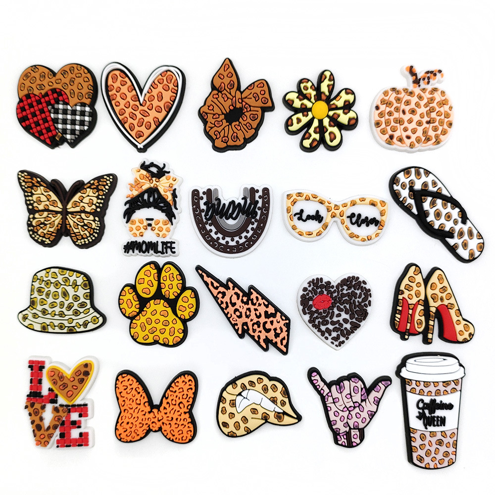 20 Hole Shoes Shoe Ornament Shoe Buckle Leopard Series Foreign Trade Popular Style Shoes Ornament Croc Charm Decorative Buckle display picture 1