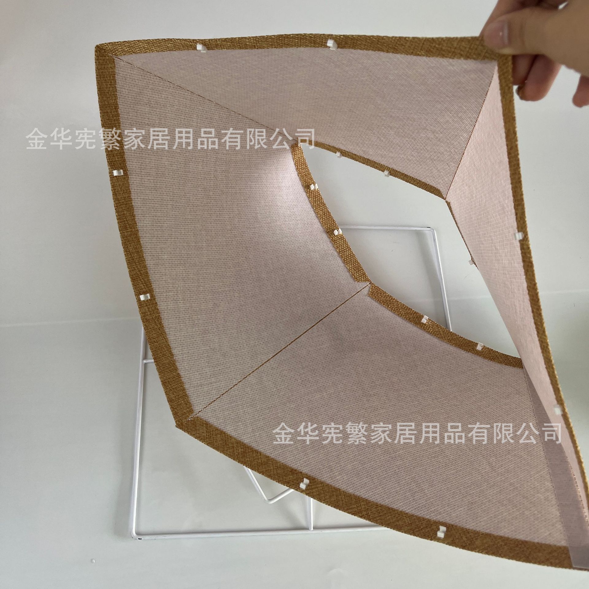 Carcasa de pantalla de lámpara KD cuadrada trapezoidal plegable desmontable transfronterizo, lámpara de pared de mesa de tela de cáñamo redonda, lámpara de pie, candelabro