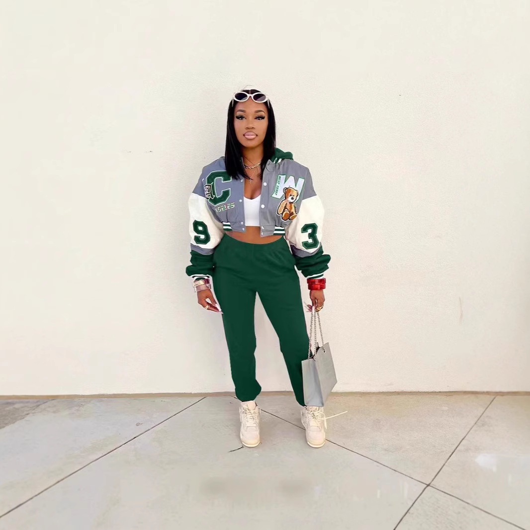 Completo da 3 pezzi con giacca da baseball di ispirazione africana alla moda (senza cappuccio): abbigliamento da strada elegante e versatile per uomo e donna_voghion.com