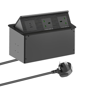 Flip-Top Aluminum Alloy 65W British Standard Concealed Socket High Power 3Usb Embedded Office Desk British Standard Power Socket