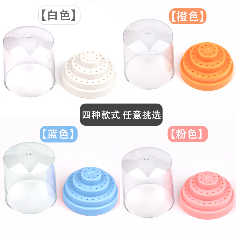 Caja de almacenamiento de cabezal de pulido de uñas 48 orificios soporte de exhibición de conector de cabezal de pulido de uñas caja de exhibición de lápiz en stock