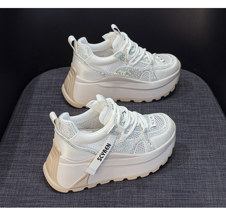Giày sneaker nữ đế dày lưới thoáng khí phong cách retro — Xám 5066, Be 5066, Hồng đào 5066 chi tiết 23