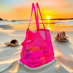 Beach Toys Mesh Beach Bag Seashore Sand Digging Children's Toys Single-Shoulder Handheld Bag Shell Beach Bag Collection Bag
