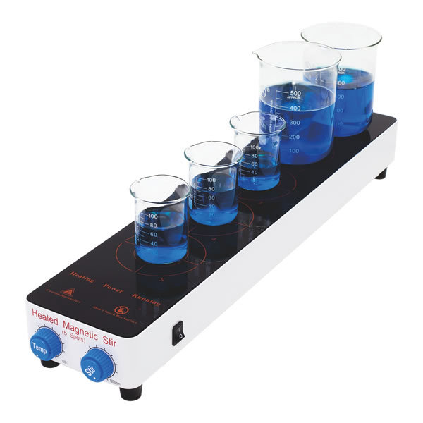 【美国Crystal】MS-05H多点磁力加热搅拌器/5点搅拌/单点500ml