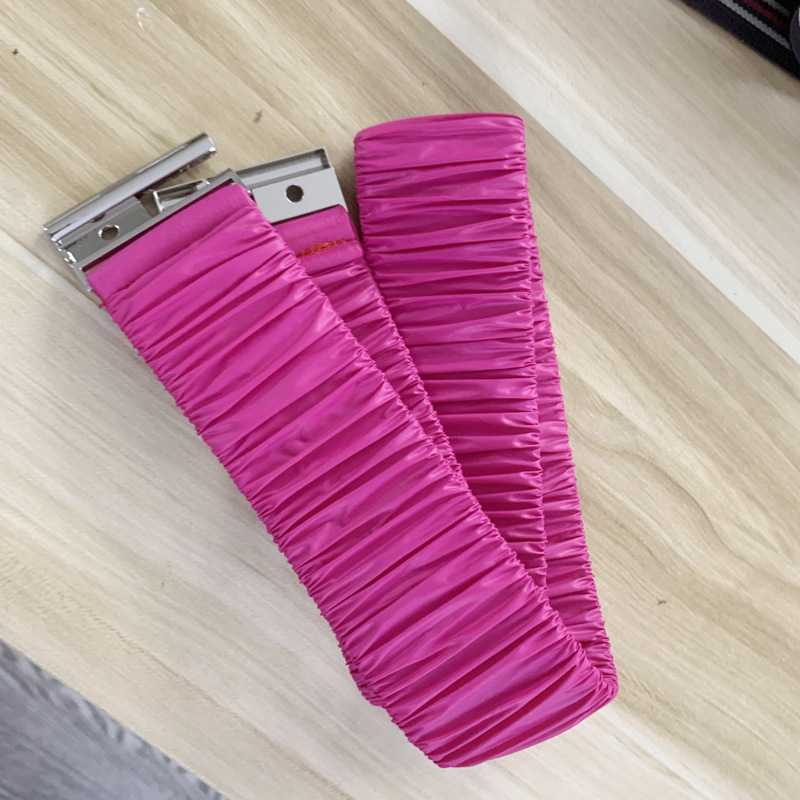 Nuevo cinturón elástico brillante de tela plisado cintura elástica sello ancho de las mujeres todo partido con cintura para adelgazar