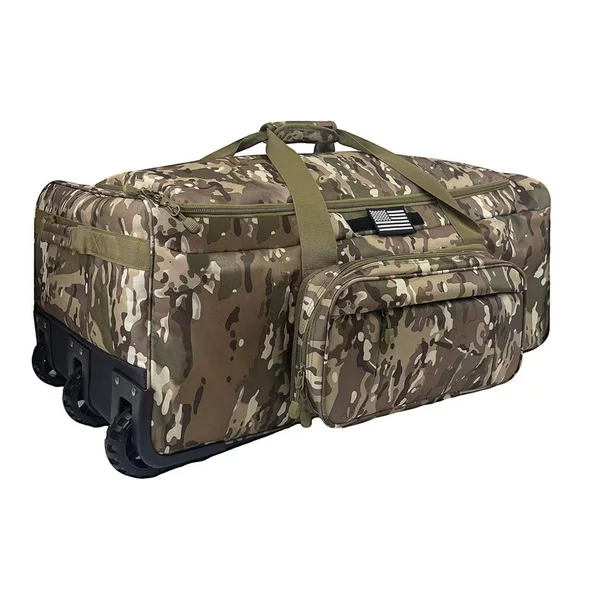 Wolt Cross-Border Outdoor Tug Bag Multi-Functional Luggage Tote Bag Tactical Military Fan Large Capacity Camouflage Shipping Box