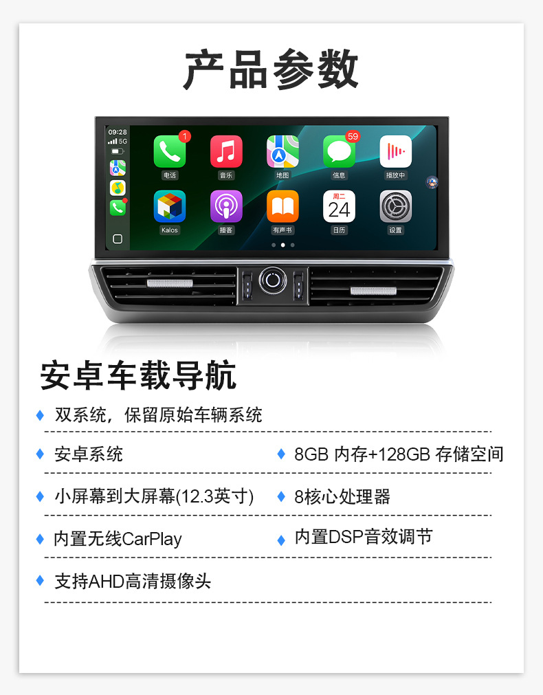 Suitable for Porsche Cayenne 2010-2016, Android central control large screen, upgraded to a new 360-degree panoramic navigation all-in-one device